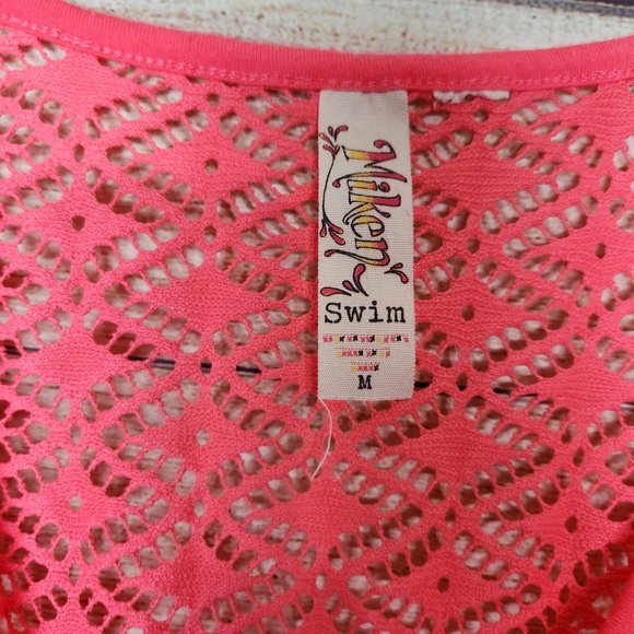 Miken Swim Miken Swim Swimsuit Cover Up Neon Pink Mesh Size Medium